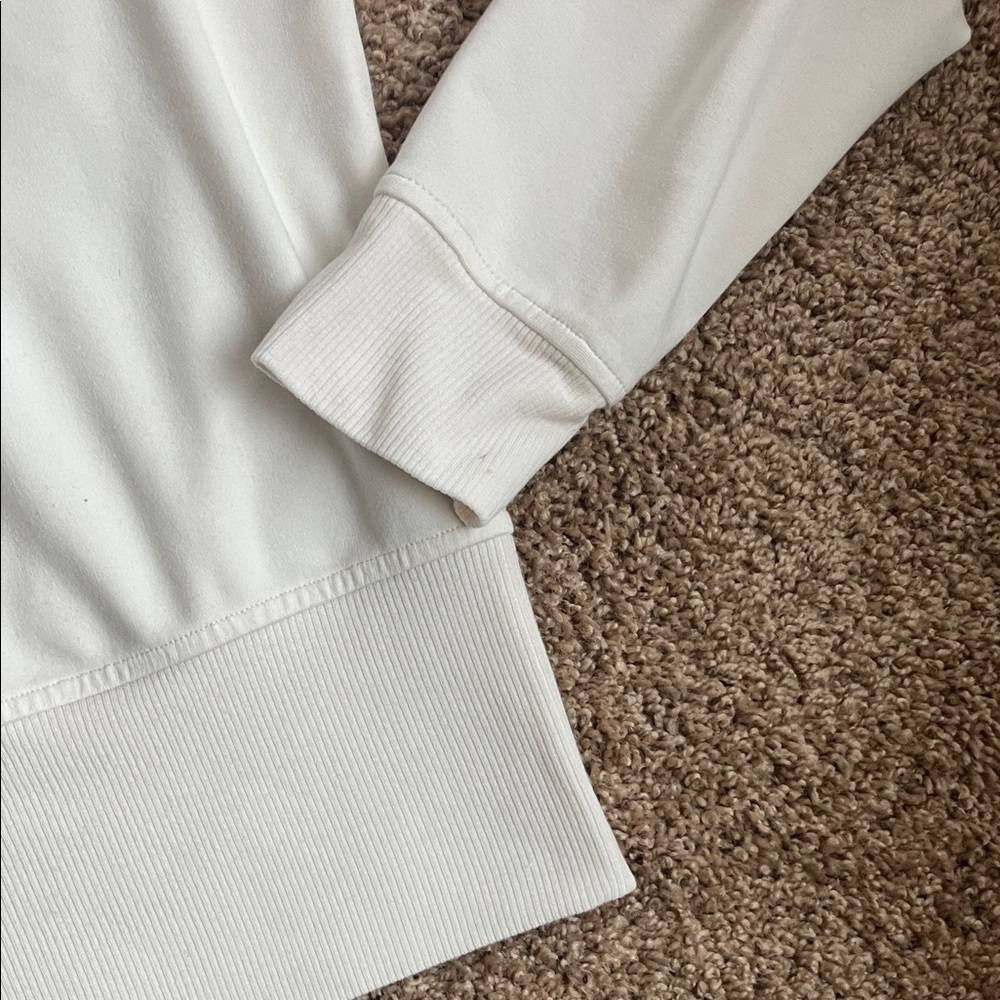 Athleta Cream Ribbed Collar Pullover - Picture 4 of 6